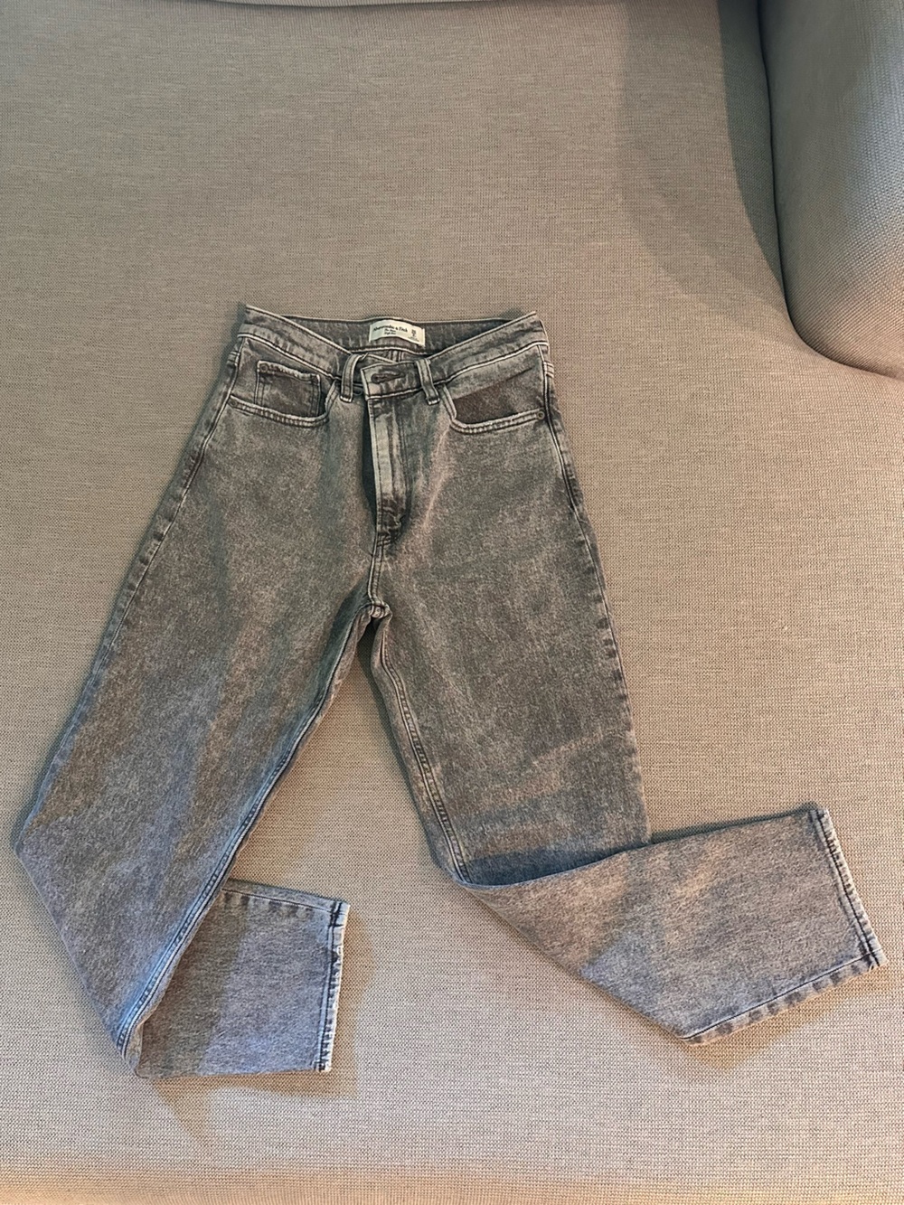 Abercrombie & Fitch Grey Washed Ankle Jeans